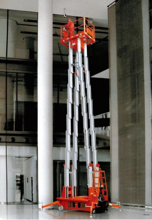 Aluminum Double mast Hydraulic Telescopic Ladder Man Lift